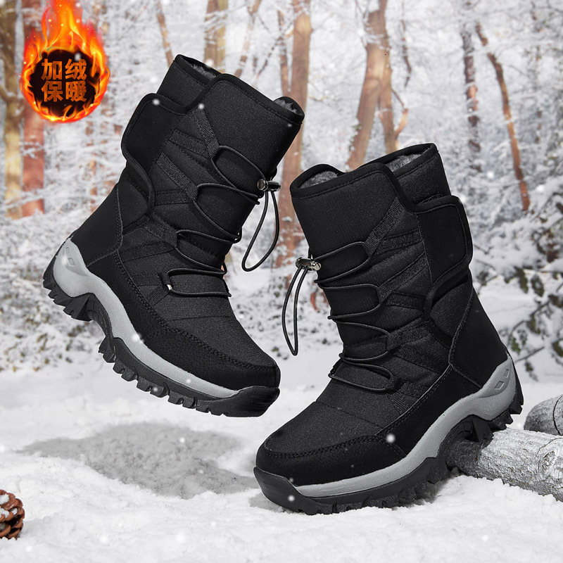 Winter Snow Boots Womens Non Slip Outdoor Waterproof Mid Calf Boots with Warm Faux Fur Lined Fashion Shoes 241218