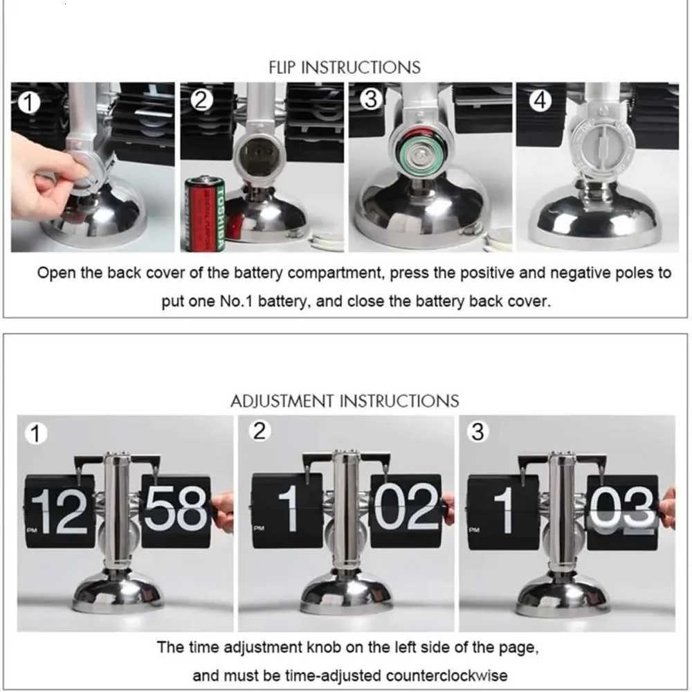 A Flipping Clock with Page Turning Automatically for Modern Home DecorationFull of Sense of TechnologyBattery Included as Gift M251205 - view 7