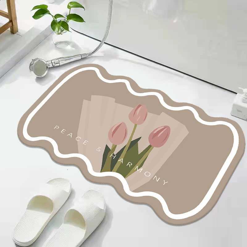 2025 soft diatom mud bathroom mat absorbent floor mat toilet door toilet non-slip quick-drying toilet foot mat H251205