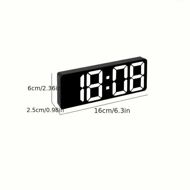 Creative LED Mirror Digital Alarm Clock Silent Desktop Clock with Time Date Temperature Display USB Powered for Home Office M251205 - view 6