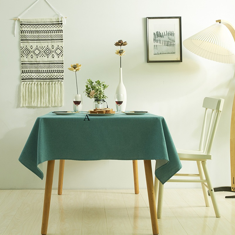Dining Table Fabric Solid Color Simple Solid Color Coffee Tablecloth Dining H-1