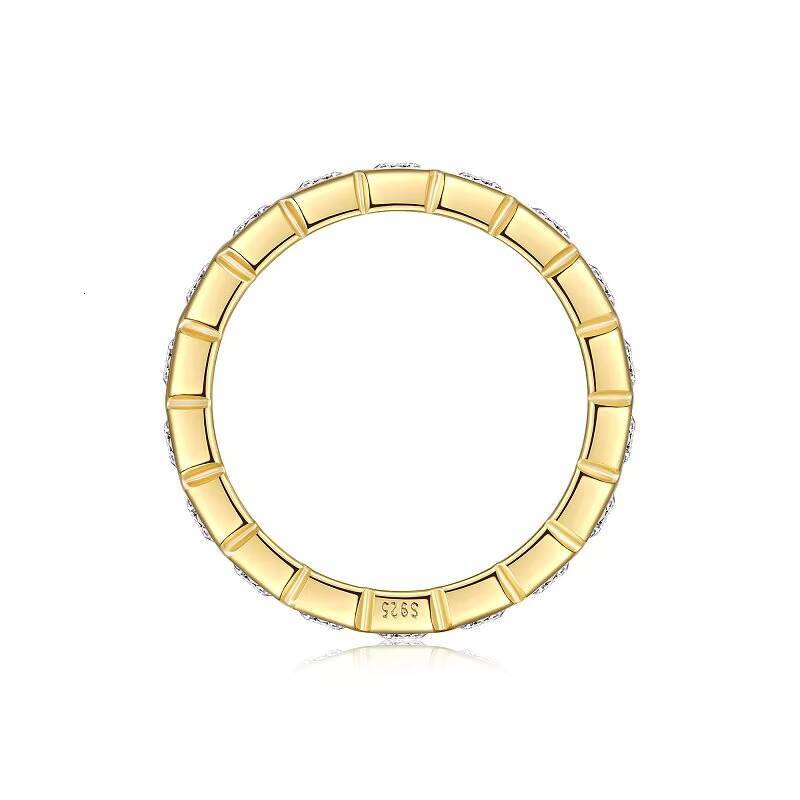 027CTW Emerald Cut Moissanite Full Eternity Ring 925 Sterling Silver for Daily Wear Wedding Anniversary Gift