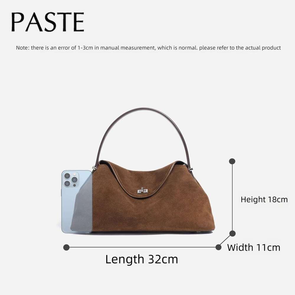Luxury Bag Designer Shoulder Bags Totes Hobo Autumn Winter Bowling Tote All Match Matte Suede Cowhide Leather Women Bag Coffee Purple Noble Handbag