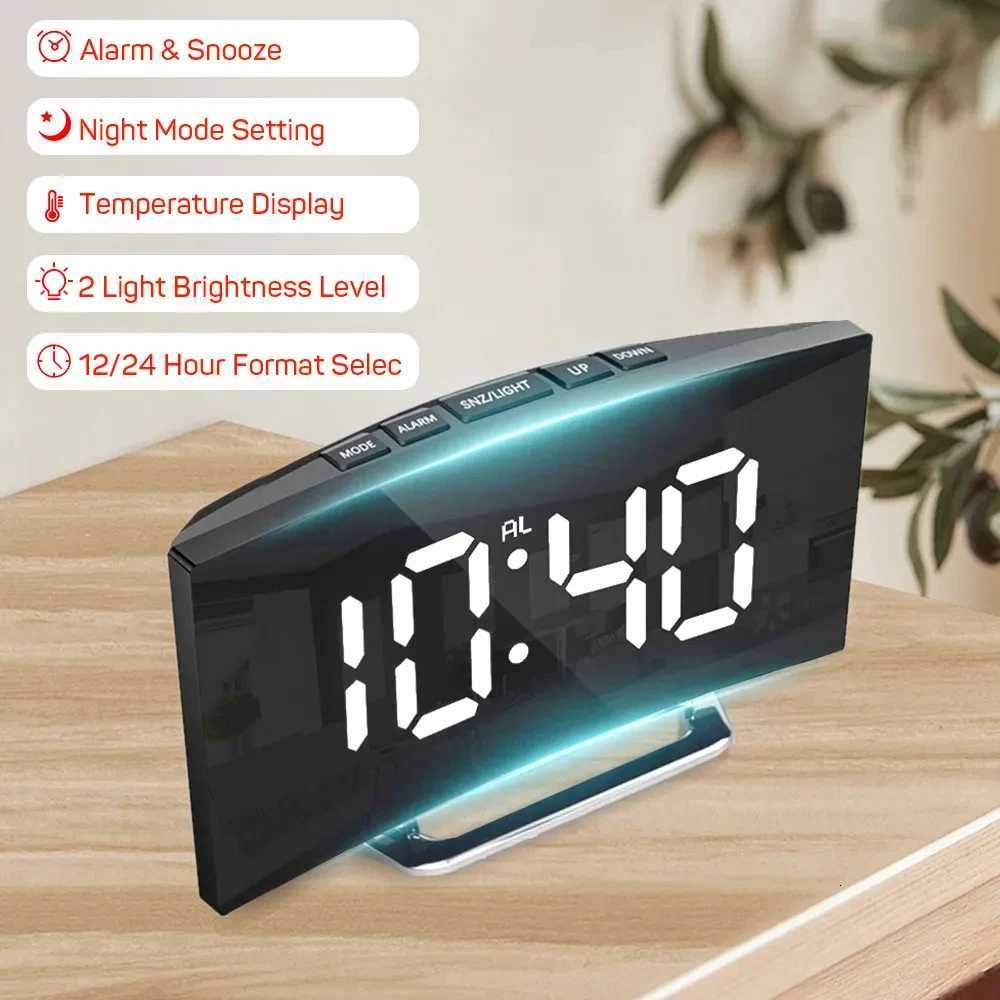 1pc LED Mirror Digital Clock Bedroom Office Travel Electronic Table Clock Desktop Makeup Mirror Alarm Clock Temperature Function M251205 - view 7