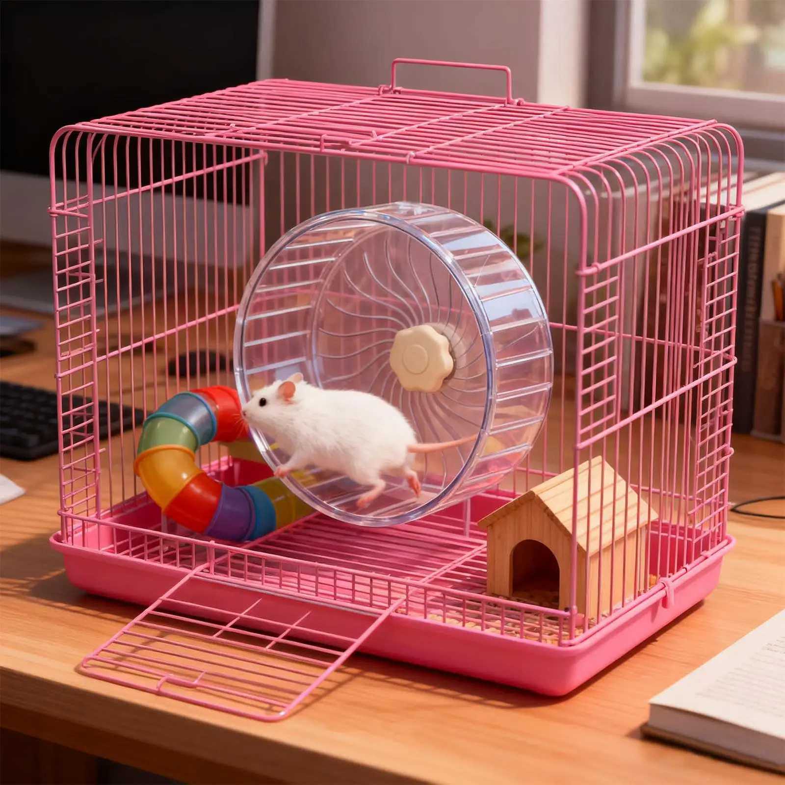 Hamster Running Disc Toy Silent Golden Bear Guinea Pig Pet Exercise Wheel Small Pet Rotating Jogging Wheel Cage Accessories M251205