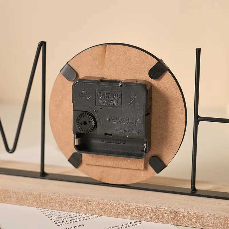 Retro Digital Desk Clock Home Decoration Office Wooden Letter Love Figurines Ornament Gifts Mute Luxury Room Decor Accessories M251205 - view 4