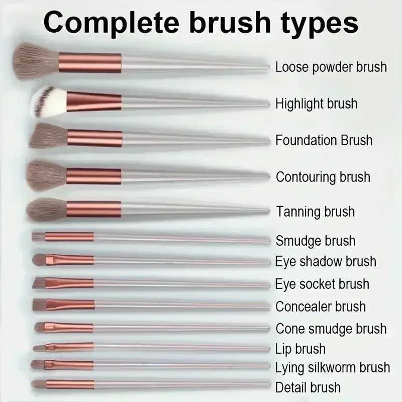 Vegan Makeup Brush Set - Soft Fluffy Kabuki Blending Brushes for Foundation Contour Baking Cruelty-Free Salon ToolsT251205