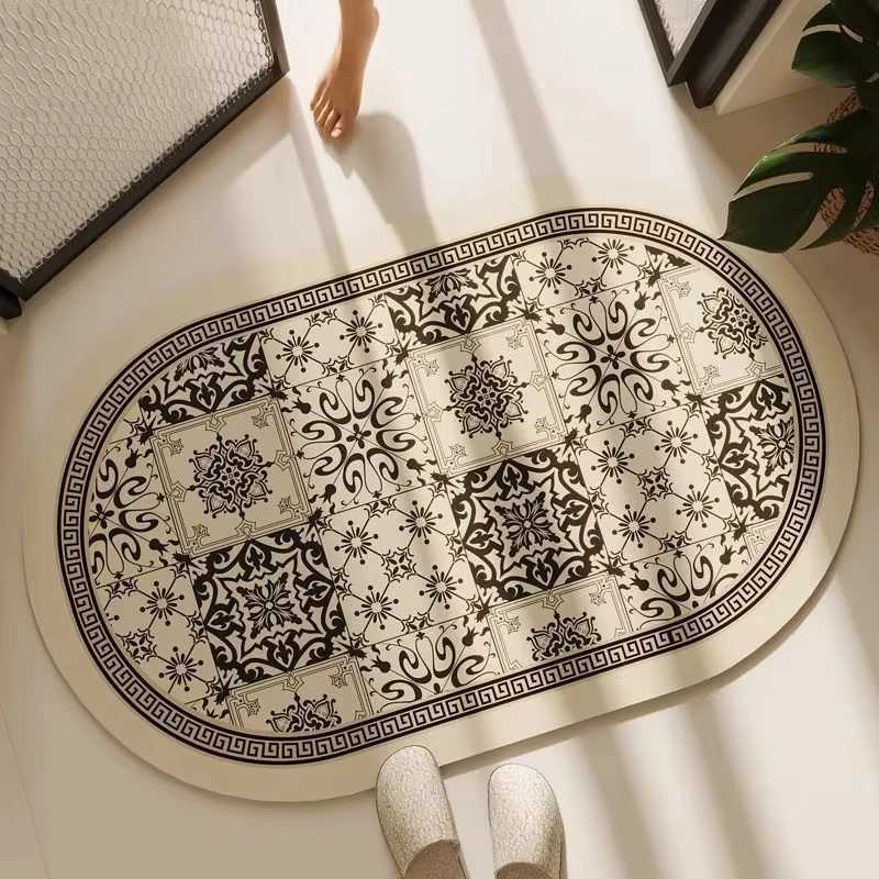 Vikama Silica Mud Luxury Pattern Soft Mat Suitable For Bathroom Floor Mats And Home Decorative Carpets In The Bathroom Area H251205