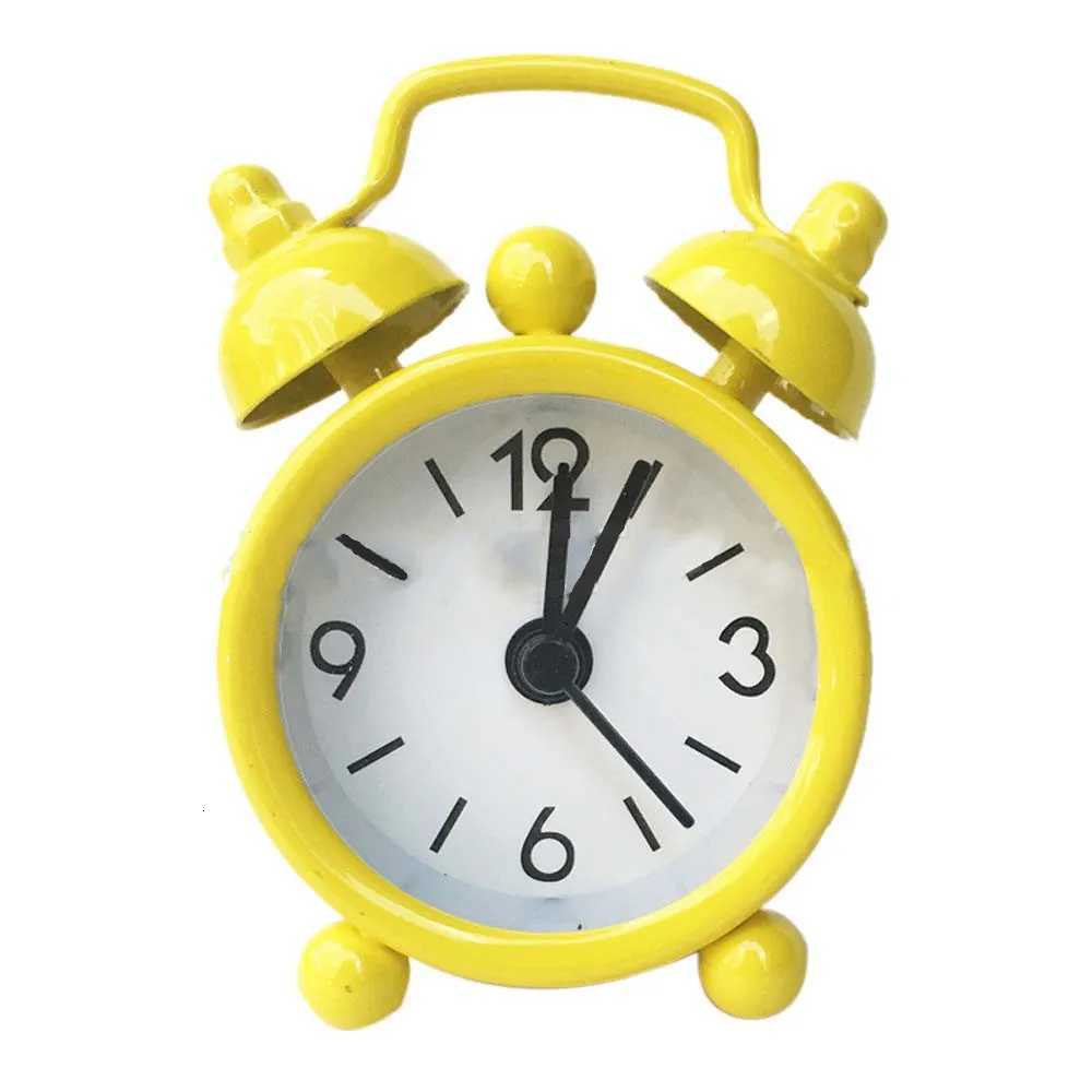 New Mini Alarm Clock Electronic Round Number Double Bell Desk Table Digital Quartz Clock Home Decoration Retro Portable Adapdesk M251205 - view 5