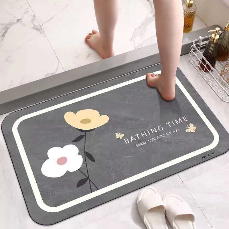 Soft diatom mud absorbent floor mat bathroom floor mat toilet door non-slip household floor mat door mat toilet carpet H251205