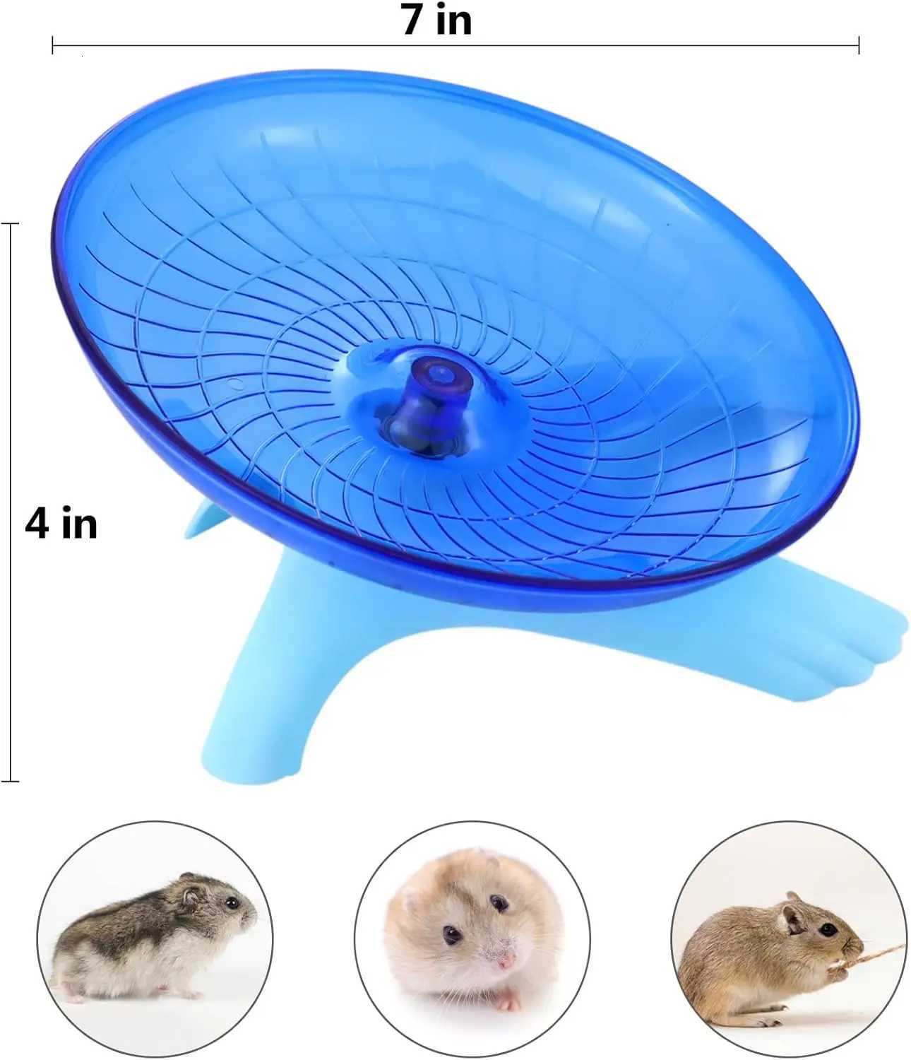 Blue Silent Hamster Exercise Wheel 7 Inch Quiet Spinner Running Disc for Dwarf Hamster Gerbil Rat Hermit Crab M251205