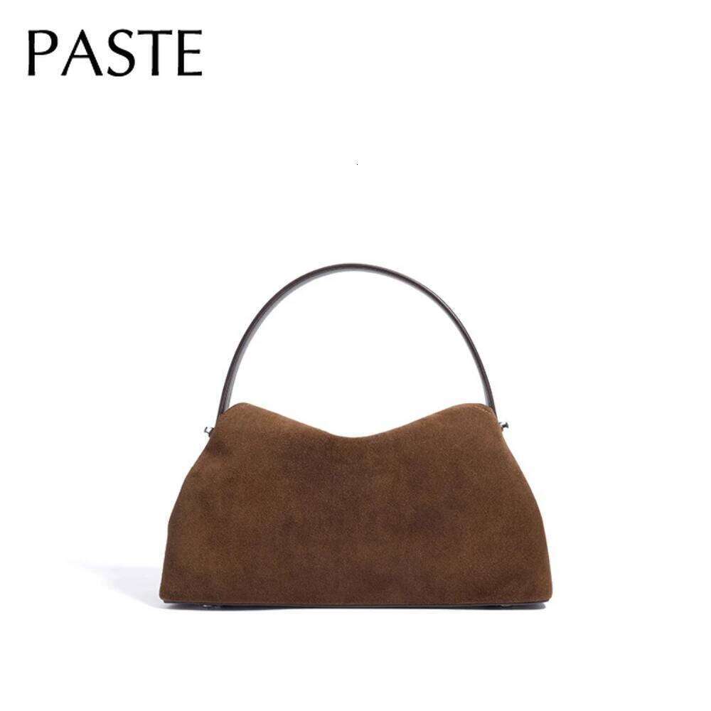 Luxury Bag Designer Shoulder Bags Totes Hobo Autumn Winter Bowling Tote All Match Matte Suede Cowhide Leather Women Bag Coffee Purple Noble Handbag