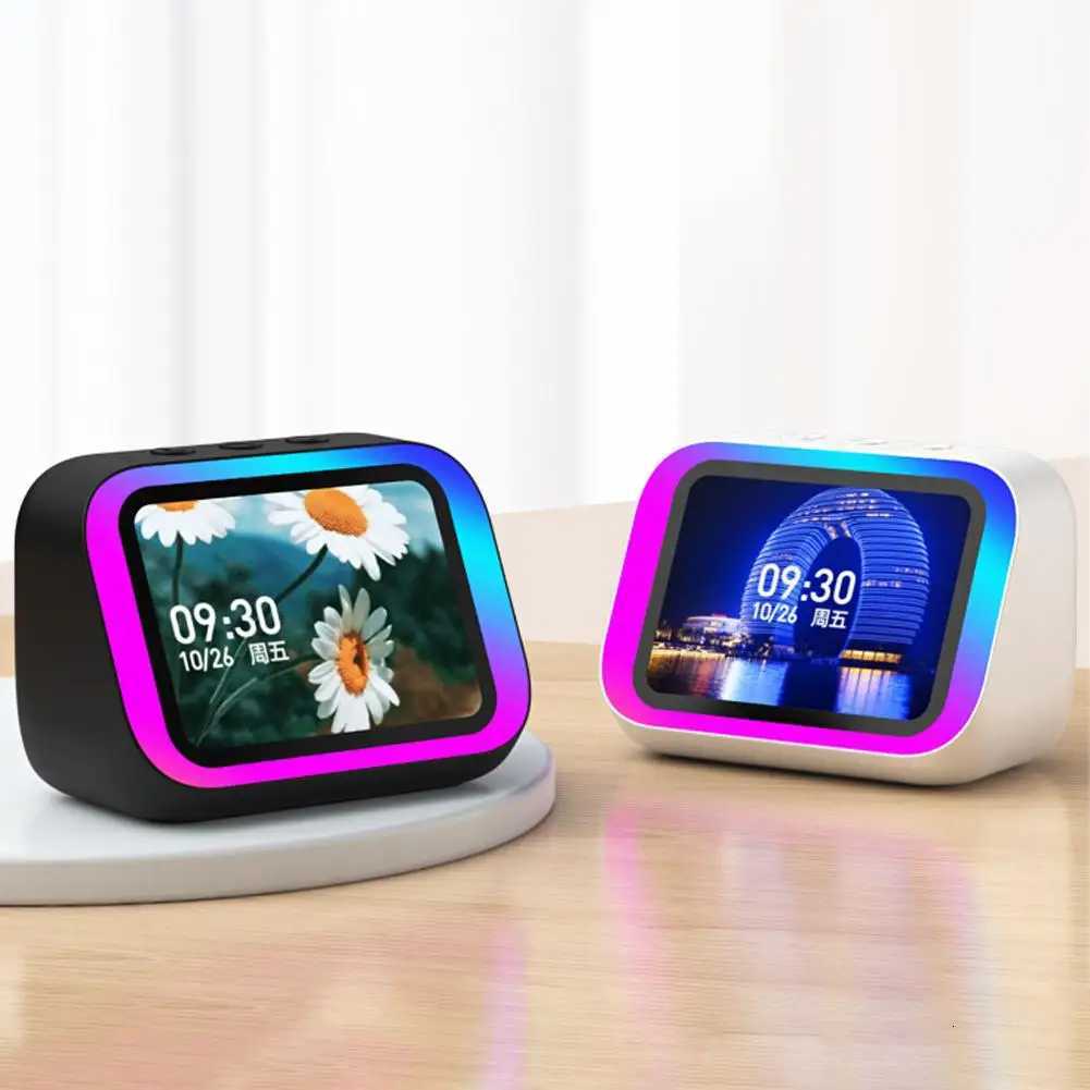 HOT Smart Alarm Clock With Bluetooth Speaker Color Display - App Controlled Weather Night Light Photo Frame Sleep Stories M251205 - view 5