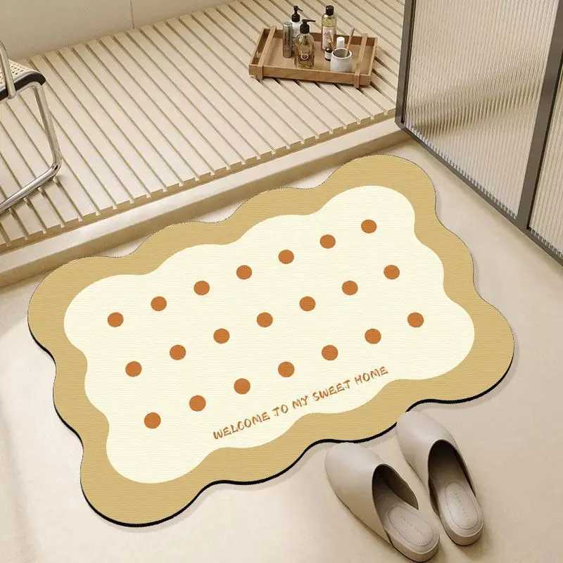 Bathroom diatom mud floor mat toilet carpet toilet door toilet water-absorbing non-slip foot mat entry door mat H251205