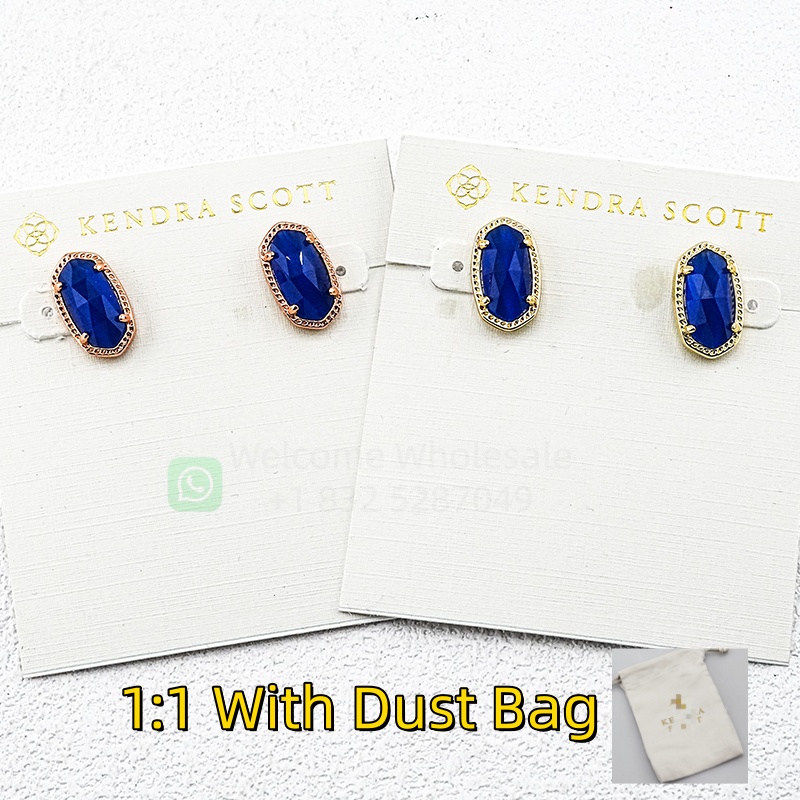 1pc Dust Bag Packaging 1:1 KS Jewelry Blue Eye's Stone Kendraly Earrings Designer Diamond Earrings For Women Scotts Brand Luxury Jewelry KTE116