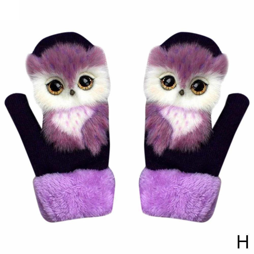 Funny Cute Cat Cartoon Winter Warm Childrens Gloves Plus Velvet Thickened Girls Adults Gloves Christmas Gifts Kids Knit Mittens 240913