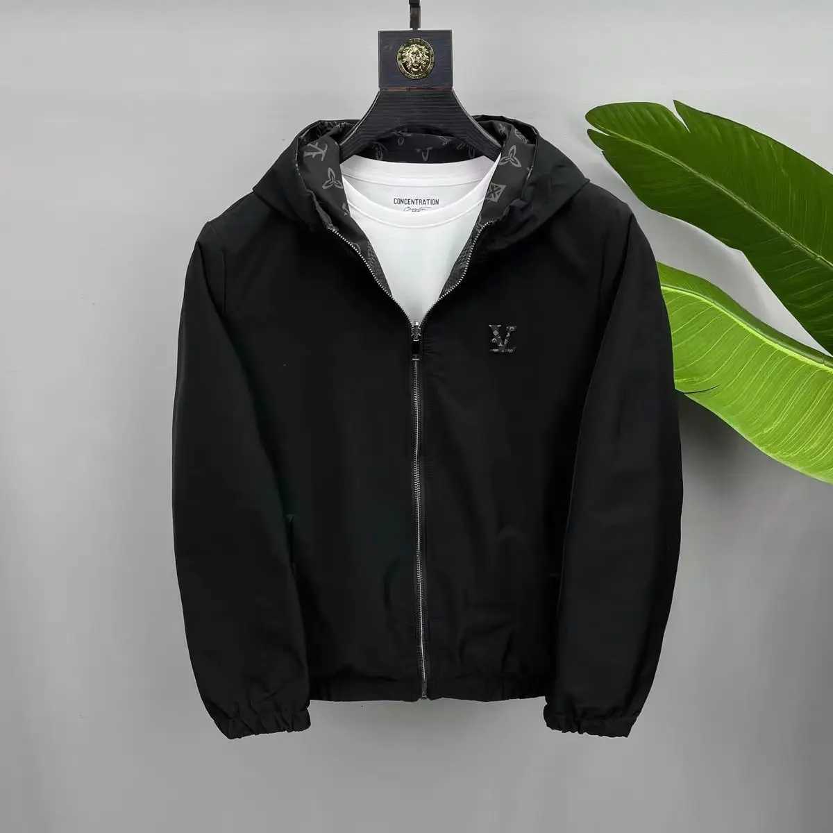 Spring and Autumn luxury Mens Double-sided Jacket Trend Popular Casual Contrast Hooded Jacket H251212