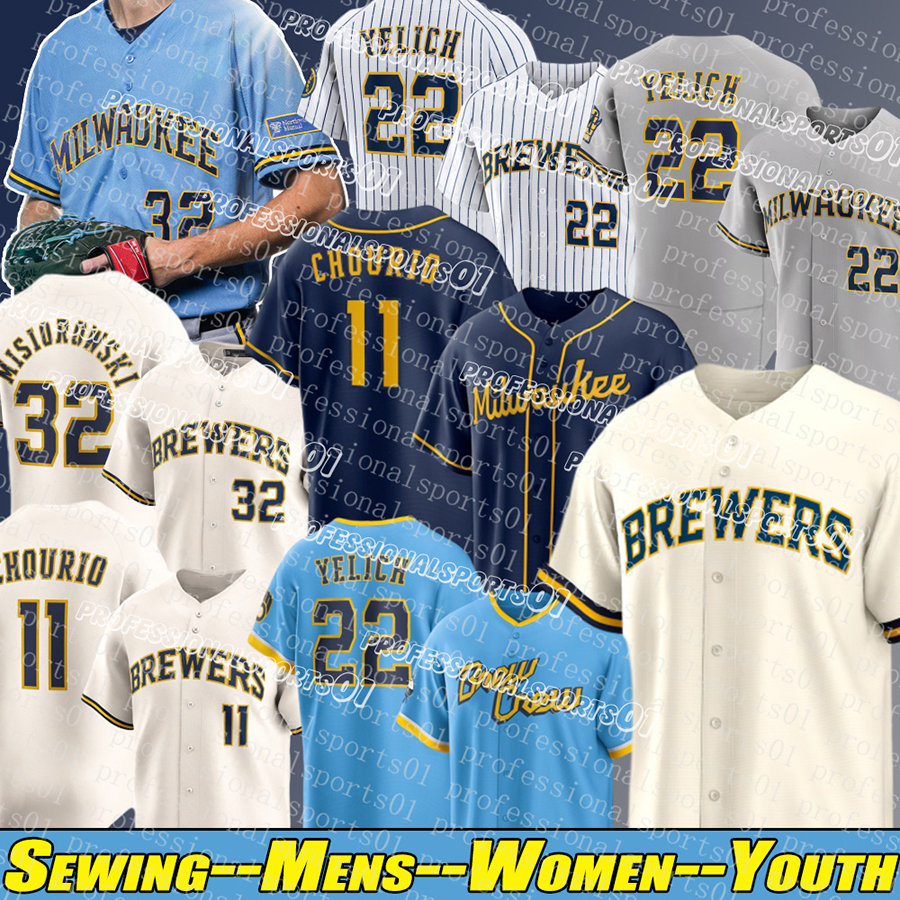 Milwaukeecity Brewers Jersey milwauke brewers jerseys #22 Christian Yelich #11 Jackson Chourio #12 Rhys Hoskins #10 Sal Frelick Baseball Jerseys