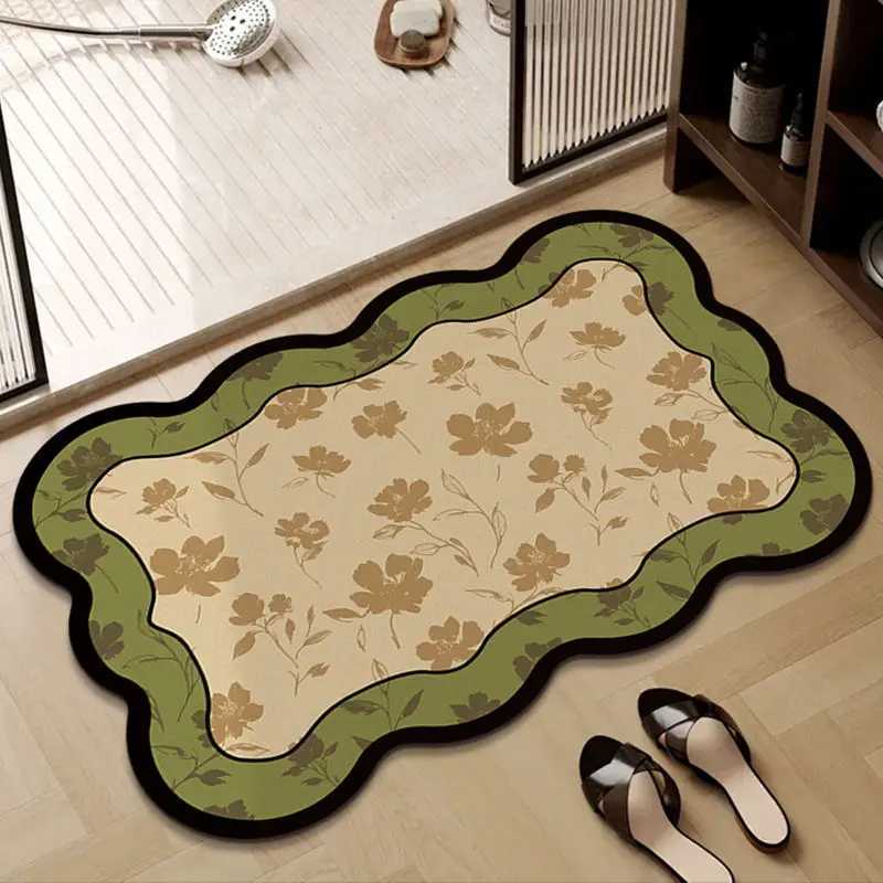 Bathroom absorbent floor mat bathroom anti slip and dirt resistant foot mat diatomaceous earth small fresh mat H251205