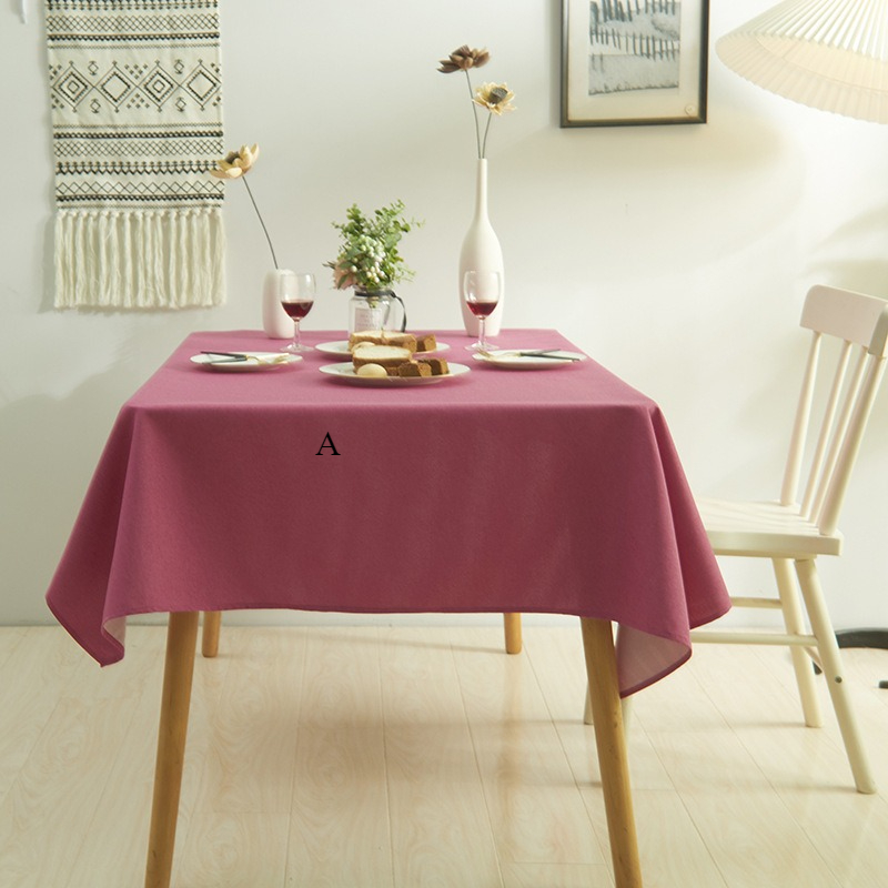Dining Table Fabric Solid Color Simple Solid Color Coffee Tablecloth Dining H-1