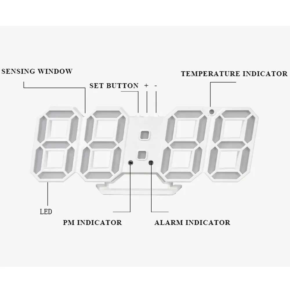 Digital Wall Clock Desk Watches Electronic Alarm Modern Home Decoration for Bedroom Decor Interior Led Table Clocks Living Room M251205 - view 6