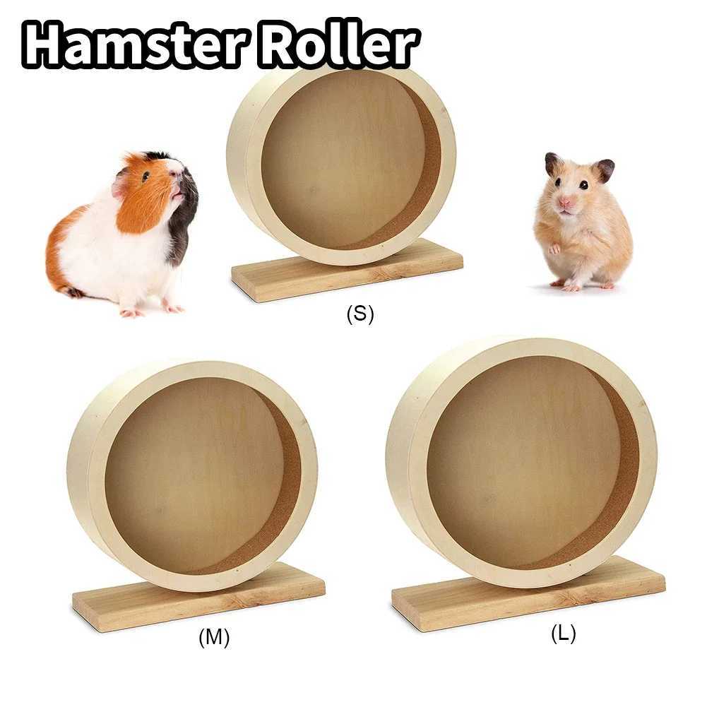 Natural Wood Hamster Wheel Running Toy Roller Exercise Wheel for Small Pets Sports Wheel Accessory for Hamsters M251205