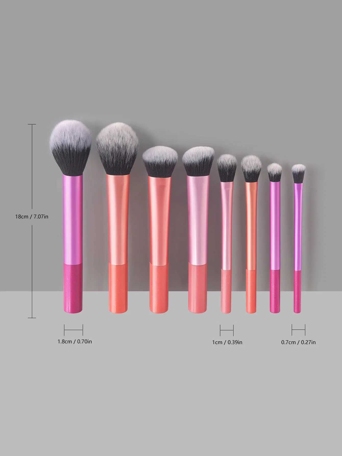 8pcs Pro Easy to Clean Makeup Brush Set - Soft Premium Synthetic Hair Cruelty-Free Foundation Blush EyeshadowT251205