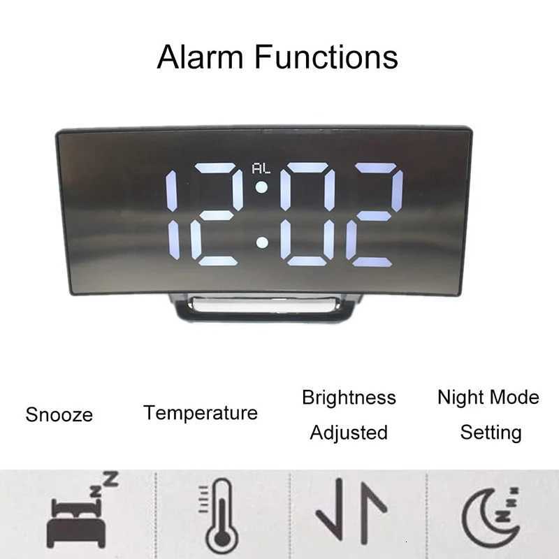 LED Digital Alarm Clock Large Screen Electronic Clock for Bedroom Office Kitchen Living Room Easy to Read Battery Mains Powered M251205 - view 3