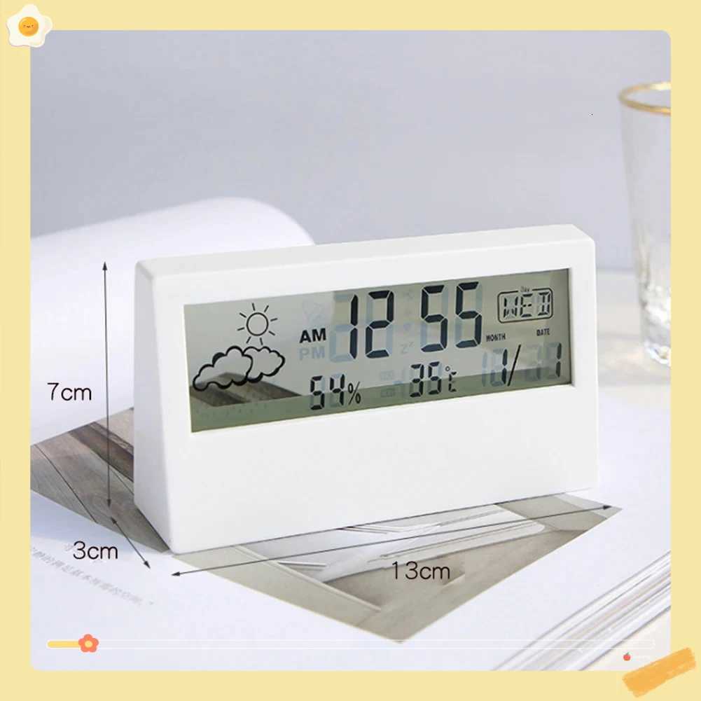 LED Thermo-Hygrometer Clock Creative Weather Display Electronic Alarm CLock Desktop Table Decor For Living Room Bedroom M251205 - view 3