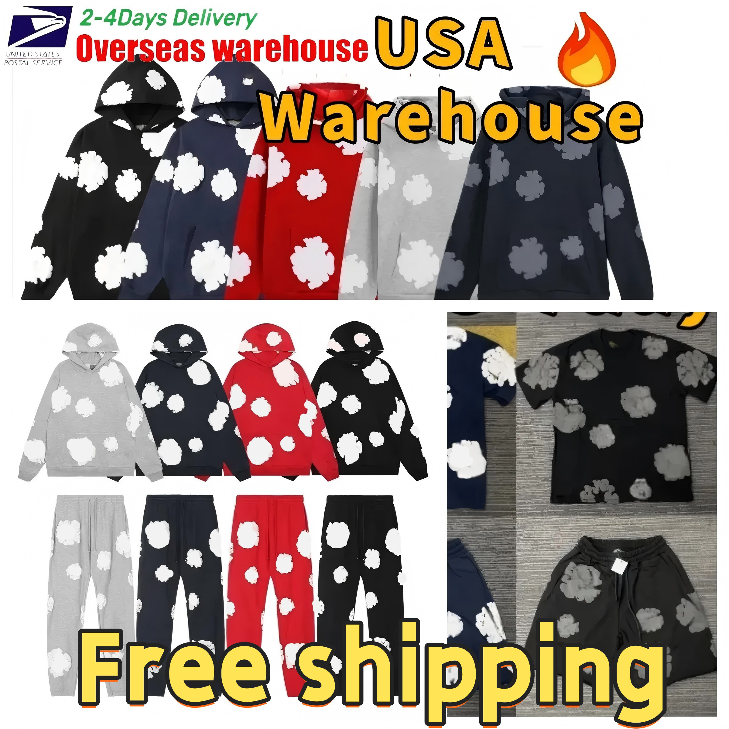 Designer Denim Hoodies Cotton Wreath Sweatshirts Tearly Hoodie Foam Printed Denim Y2k Casual Puff Flower Pullover Kapok Clothing Long Sleve Fashion Streetwear DH