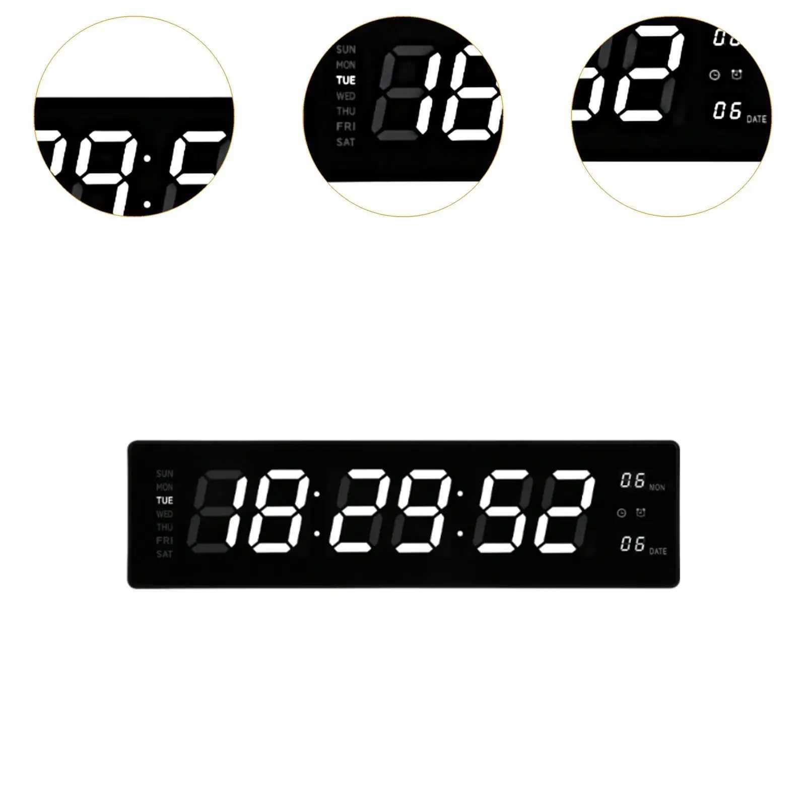 Wall Hanging Alarm Clock Bedroom Large Numbers LED Digital Clock Large Screen Display for Teens Hotel Living Room Studio Gym M251205 - view 6