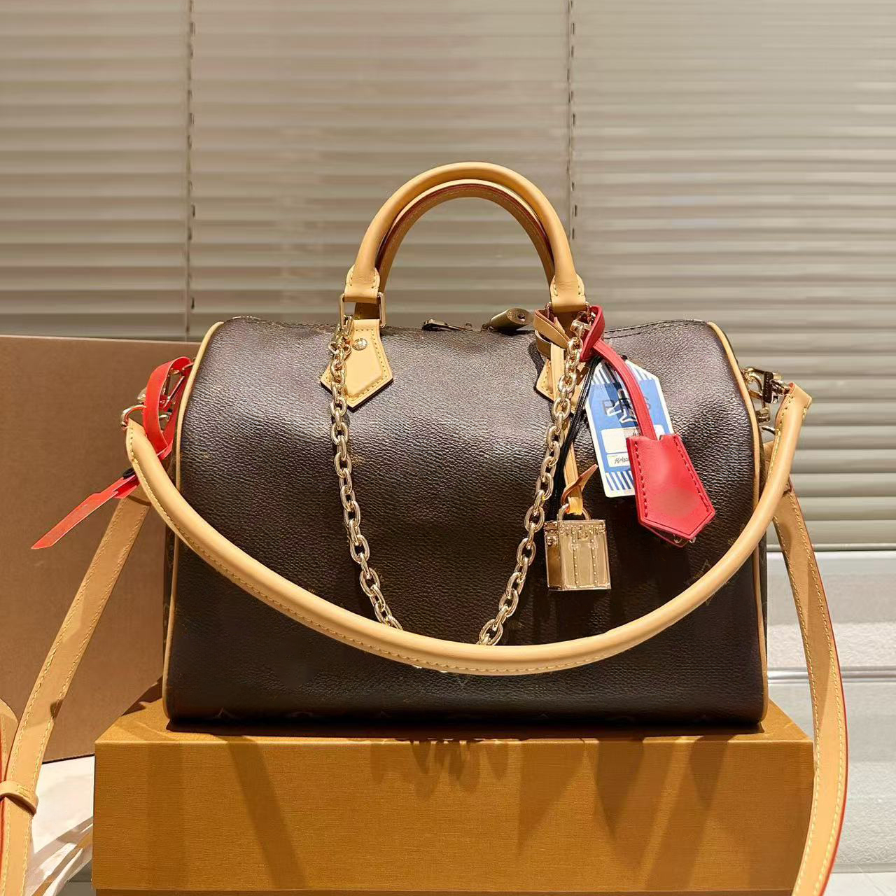 Soft 30 navy blue Lucky 30 Teddy p9 soft shoulder bag handbag lady tote bags luxury designer bag designer metal plate