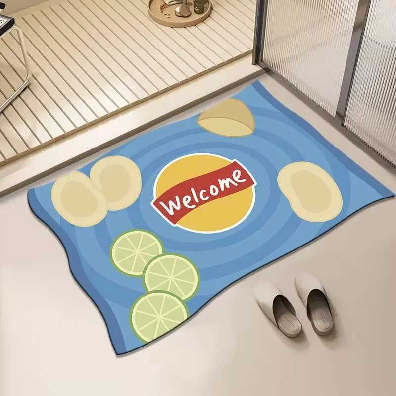 Soft diatom mud absorbent mat bathroom floor mat toilet door non-slip absorbent quick-drying foot mat door mat toilet carpet H251205