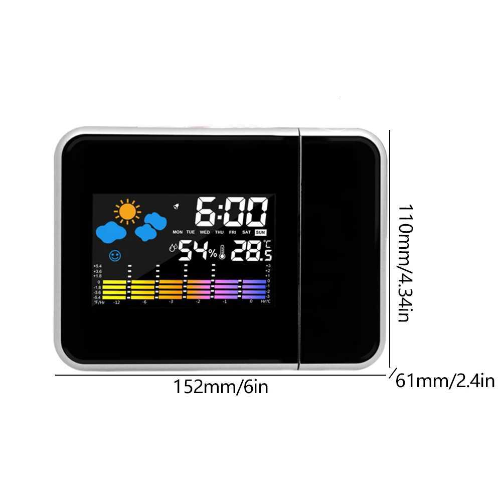 Projection Clock Digital LED Projector with Night Backlight Smart Alarm Clock for Home Bedroom Desk Table Thermometer Hygrometer M251205 - view 7