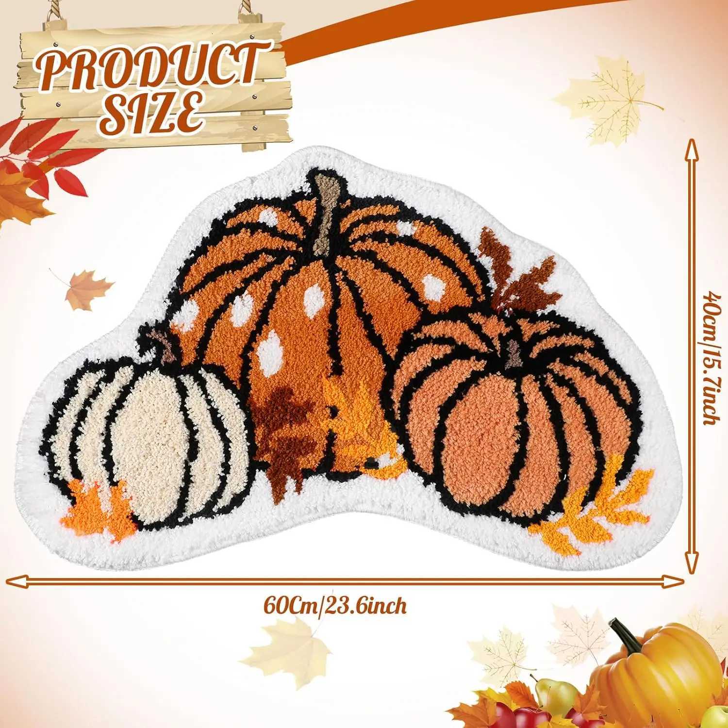 VIKAMA Fall Pumpkin Bathroom Floor Mats Washable Soft Living Room Bedroom Kitchen Rugs Thanksgiving Home Decoration H251205