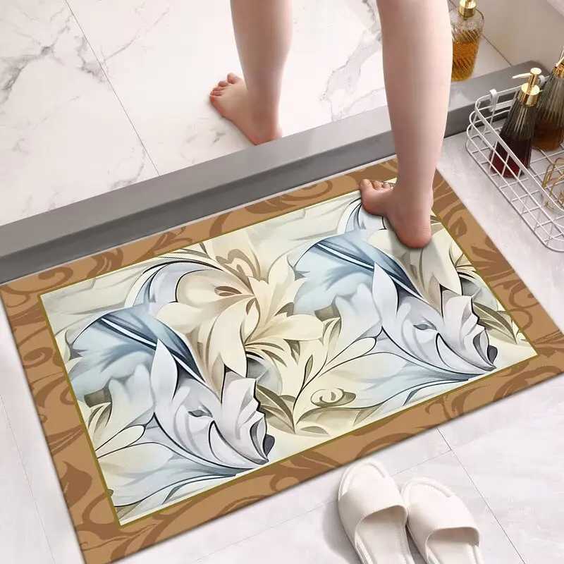 Diatom mud bathroom absorbent floor mat door floor mat toilet entry carpet toilet dirt-resistant household bathroom floor mat H251205