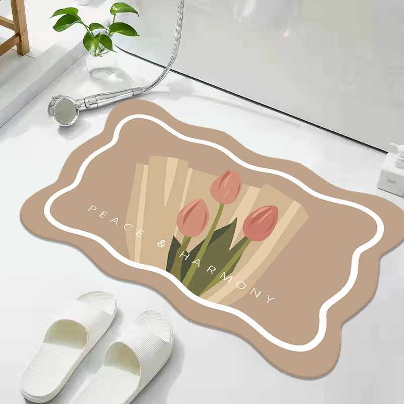 Bathroom floor mat diatom mud absorbent cushion non-slip mat toilet door entry foot mat toilet quick-drying mat H251205