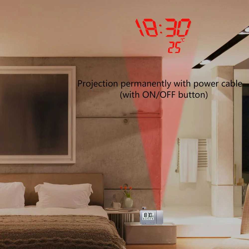 FanJu FJ3531 Alarm Clock Digital Date Snooze Function Backlight Watch Wall Projector Desk Table Led Clock With Time Projection M251205 - view 5