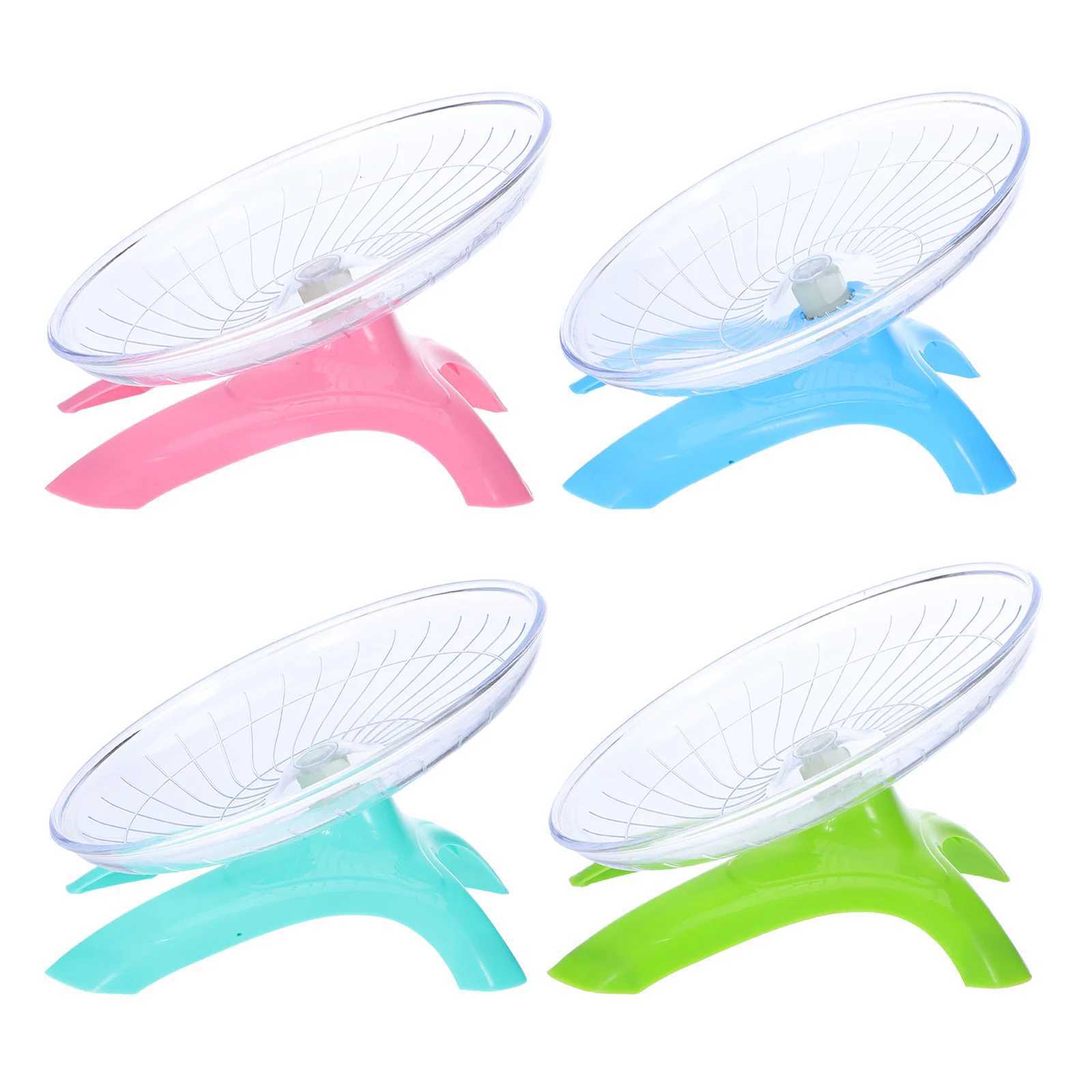 4Pcs Super Silent Hamster Exercise Wheel Flying Saucer Design for Small Pet Fun Hamster Wheel Flying Saucer for Hamsters M251205