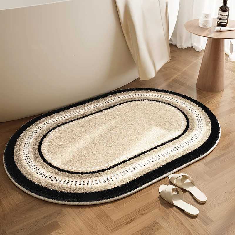 VIKAMA Bathroom Water Absorbing Floor Mat Soft and Anti-Slip Floor Mat French-Inspired Entrance Floor Mat Home Decoration H251205