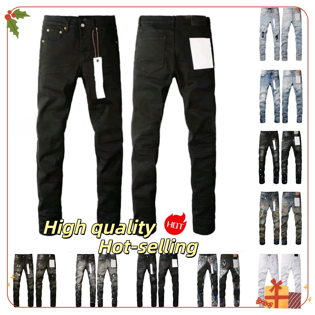 Designer purples Jean For Mens jeans letters Designer Pants Denim Trousers Mens purples brands jeans High Quality Straight Retro Ripped Biker Motorcycle Jean