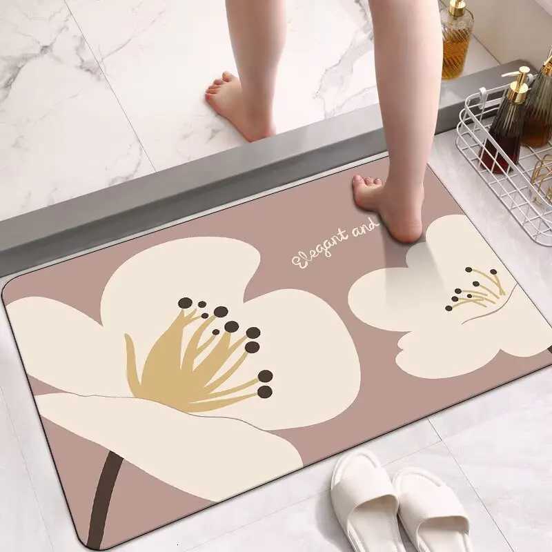 Soft diatom mud bathroom absorbent non-slip floor mat defective door mat carpet household simple bathroom carpet H251205