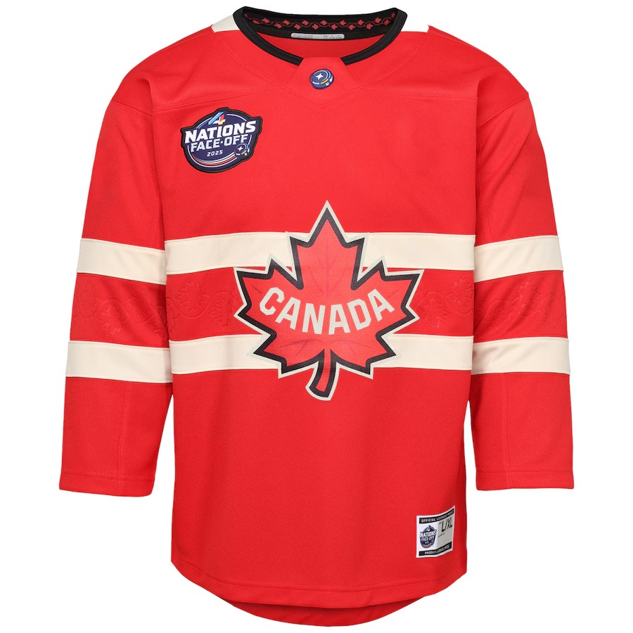 4NF Team Canada Youth Hockey Jerseys Mcdavid 97 Jersey Red Color A Patch S/M L/XL Stitched Kids Jersey