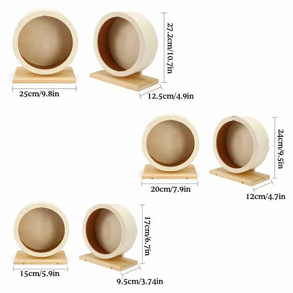 Hamster Running Wheel Silent Wooden Belt With Bracket Cork Pad Windproof And Moisture-proof For Hamsters Golden Bears Y5A5 M251205