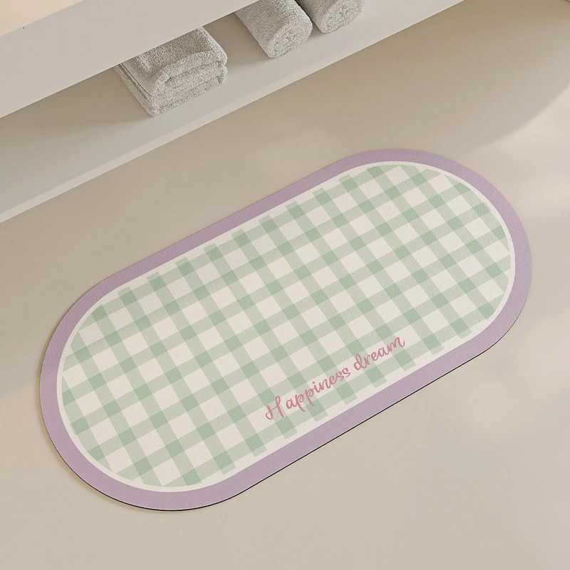 VIKAMA Cute Plaid Three-Piece Carpet Bathroom Floor Mat Toilet Mat Door Mat Comfortable Waterproof Small Rug Home Decoration H251205