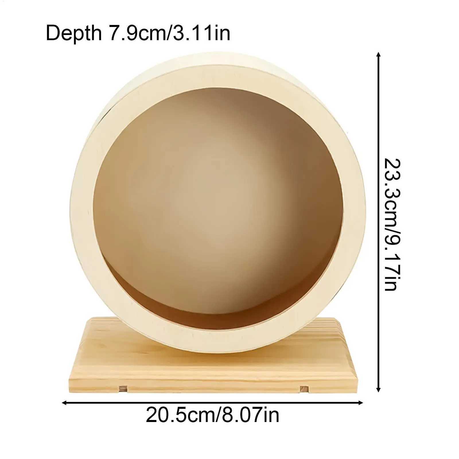 1pcs Hamster Running Wheel Mute Wooden Spinner Small Animal Toys Roller Sports Golden Bear Landscaping Small Pet Supplies M251205