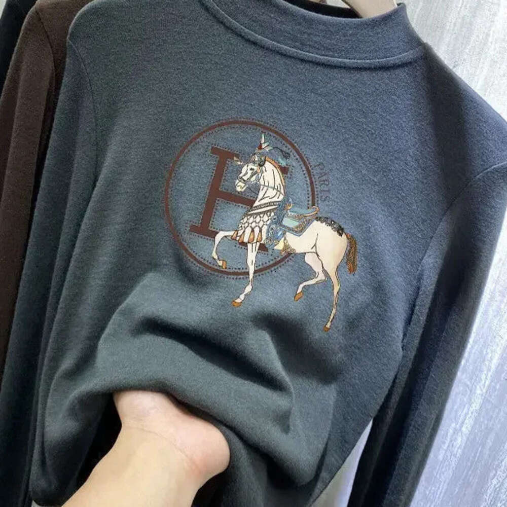 Fleece Half Polo/Turtle Neck Base Layer Women's Clothing Autumn/Winter Style Thickened Warm Sleeves T-Shirt Inner Top