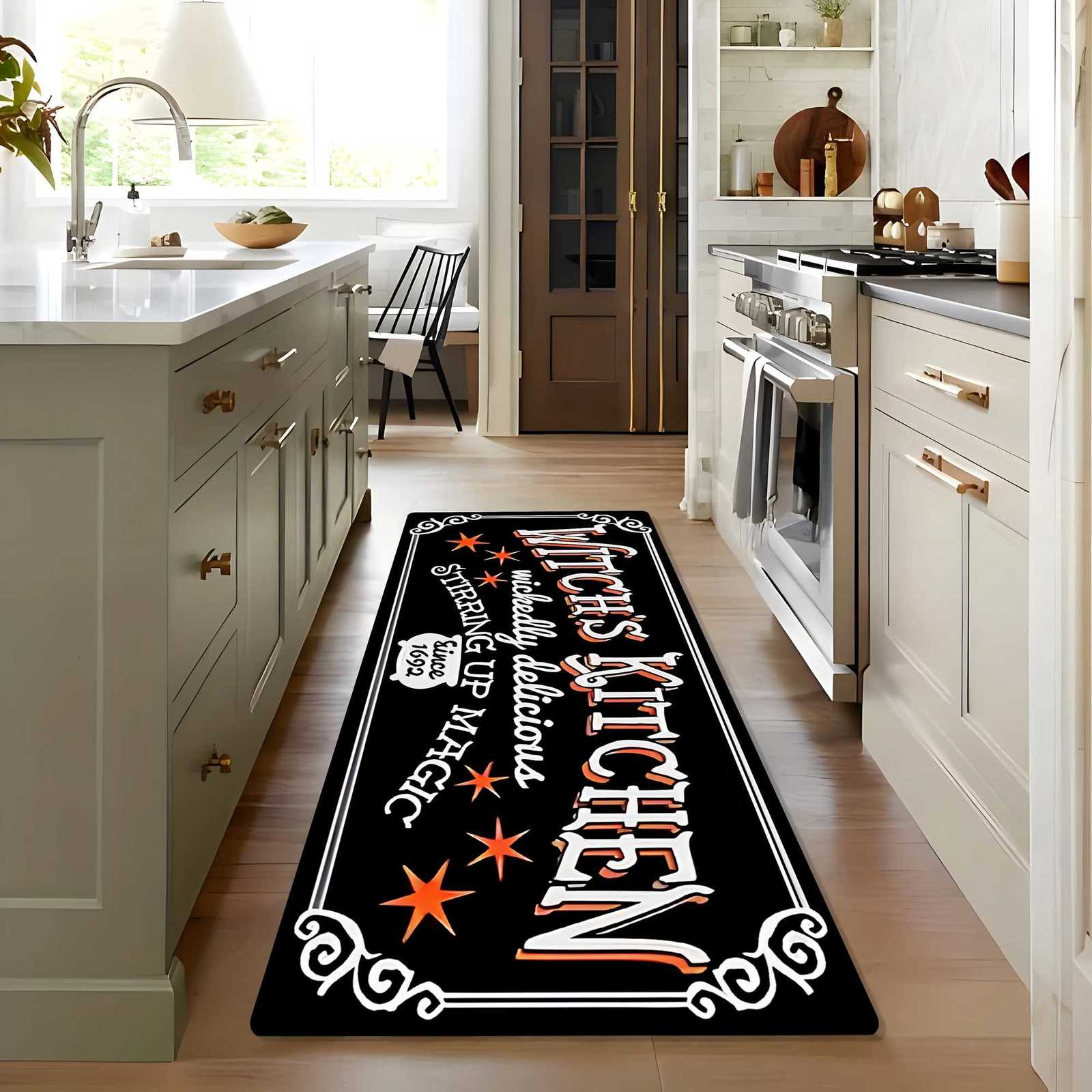 VIKAMA Black Creative Kitchen Rug Which Kitchen 2pc Carpet Doormat Welcome Mat Living Room Carpet Rug For Bedroom Home Decoratio H251205