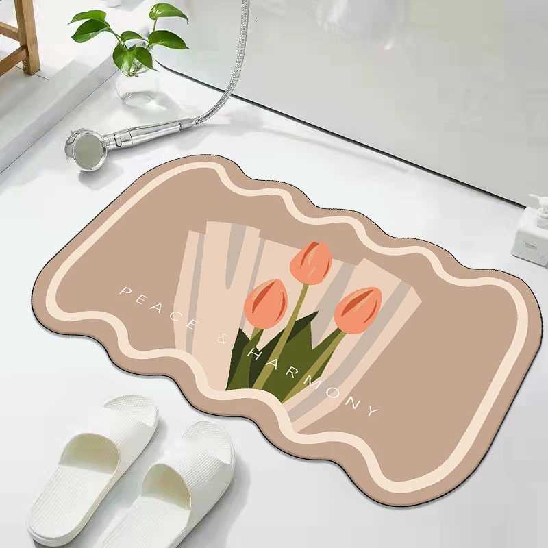 Bathroom floor mat diatom mud absorbent cushion non-slip mat toilet door entry foot mat toilet quick-drying mat H251205