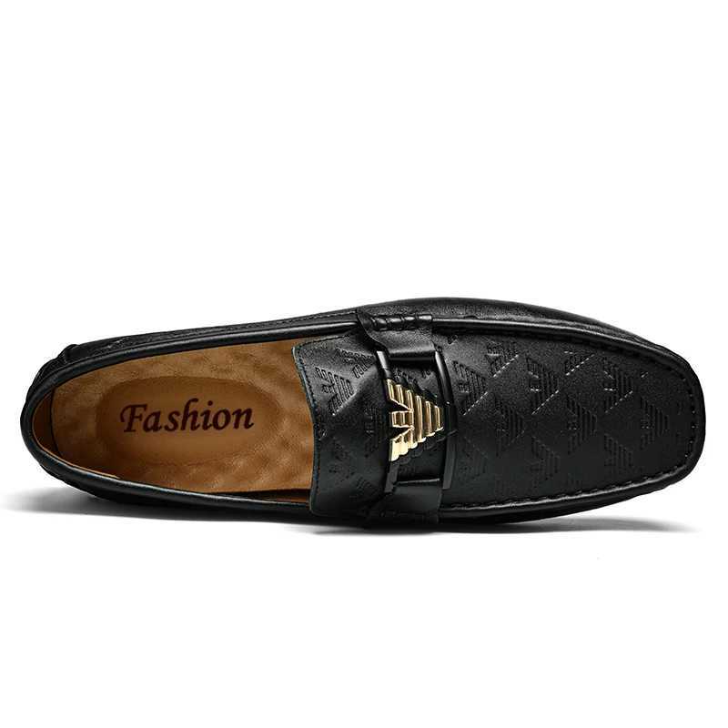 High-end Top-grain Cowhide Korean-style Bean Shoes Mens Genuine Leather Breathable Business Casual Leather Shoes Mens Shoes W251205